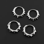 Gothic Punk Barbed Wire Spike Hoop Earrings Stainless Steel Huggie Hoops Street Ear Jewelry Emo Alt Teens Men Piercing