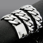 Hip Hop 25MM Width Cuban Chain Necklace for Men Heavy Solid Polished Stainless Steel Choker Chains For Man Jewellery