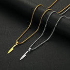 CHENGXUN Dainty Chef Knife Pendant Necklace for Women Men Steel Knife Charm Neck Chain Male Talisman Amulet Protection Jewelry