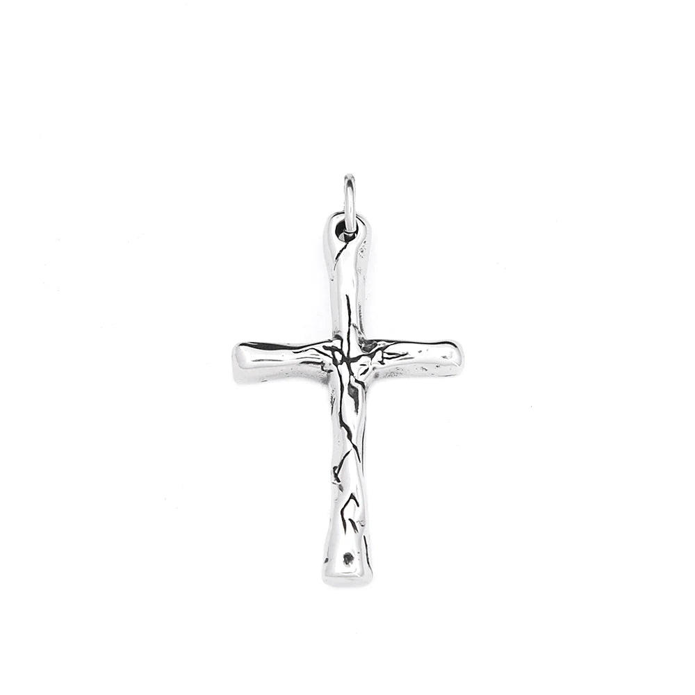 Fashion 316L Stainless Steel Christian Cross Necklace For Men Women Hip Hop Cool Religious Charm Pendant Punk Jewelry