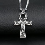 Vintage Fashion Ancient Egyptian Ankh Cross Pendant Necklace For Men Women Stainless Steel Amulet Jewelry Gifts