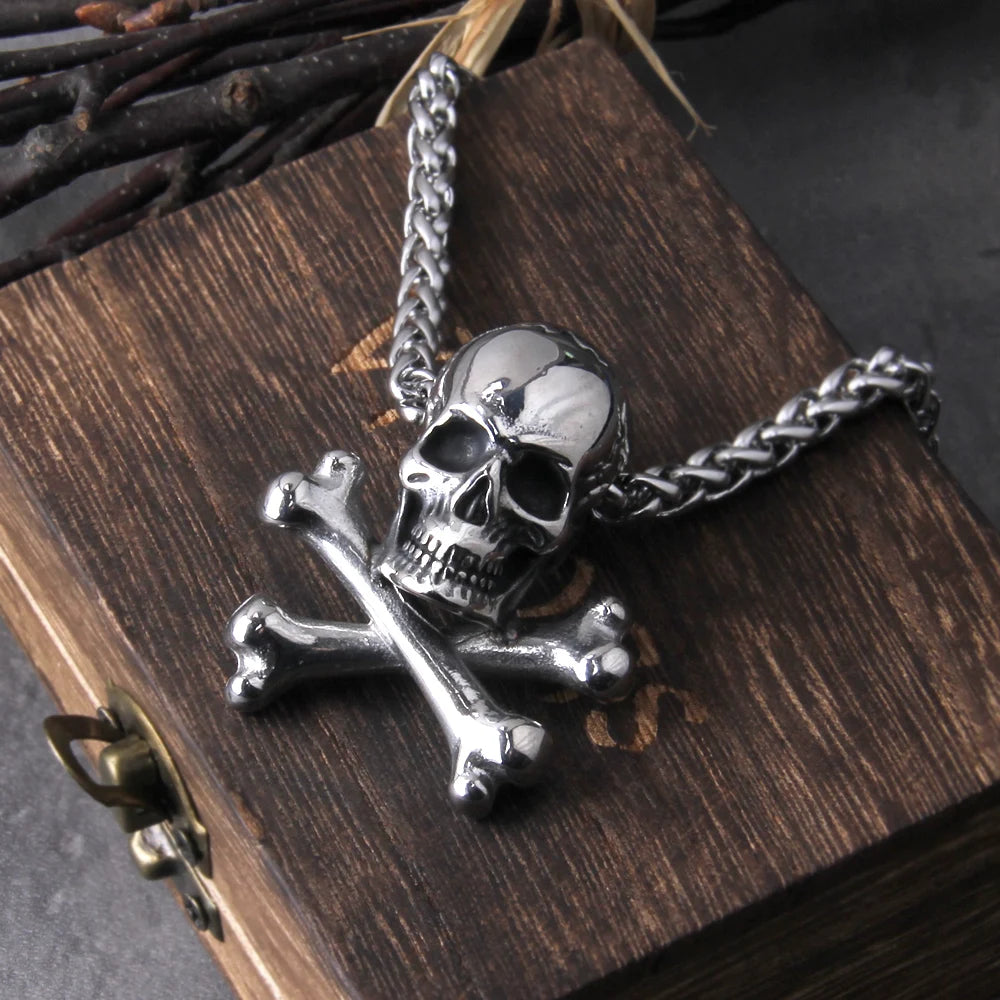 Skull Chain Pendant Necklace — Stainless Statement