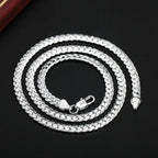 Fine Top Brand 925 sterling silver 6mm Chain Necklace for Woman Men 16-24inch Fashion Wedding Party Jewelry Gift