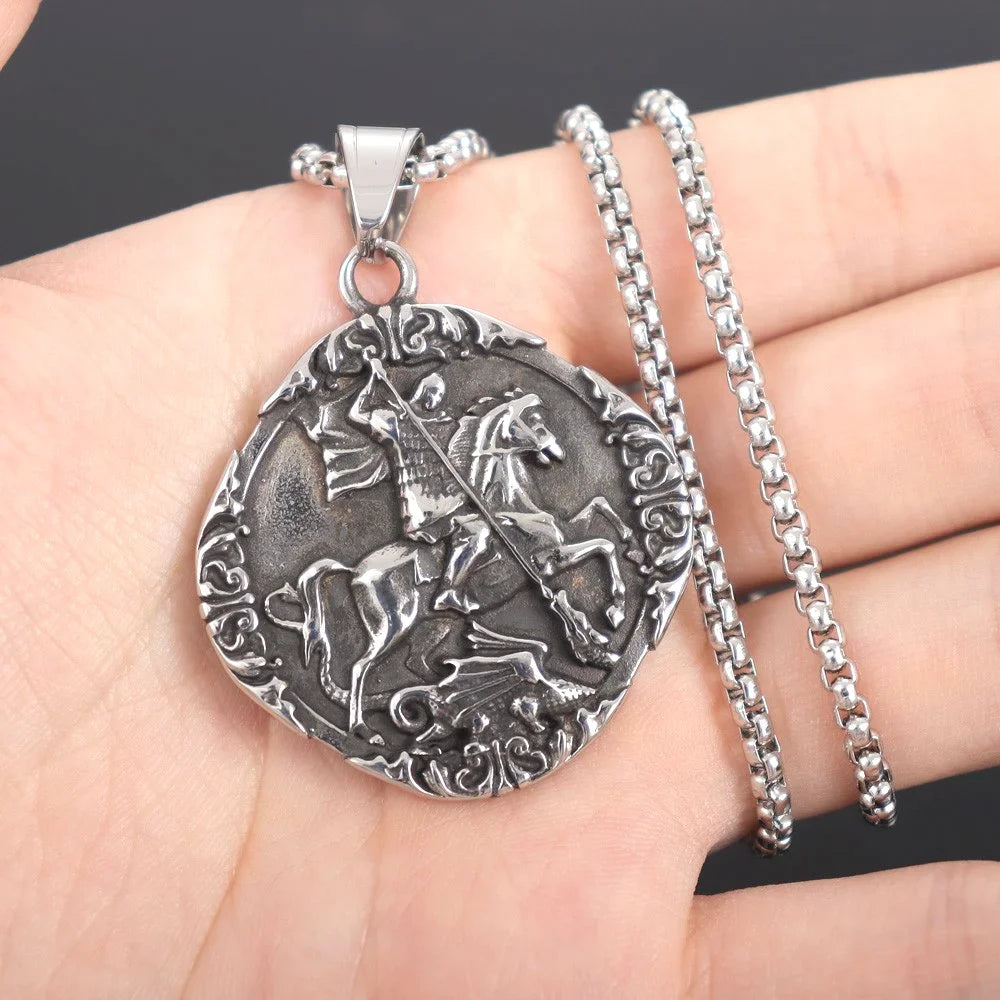 Medieval Knight Pendant Necklace