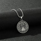 Ancient Egyptian Sun Eye of Horus Pendant Necklace for Men and Women Eagle-Headed God Omniscient Eye Amulet Jewelry Gift