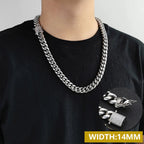 Iced Out Cuban Chain Necklace Stainless Steel Miami