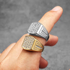 Gemstone Minimal Ring — Stainless Steel