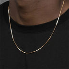 1.2mm Gold Color Stainless Steel Necklace For Men Hip Hop Titanium Steel Square Snake Chain Necklace Jewelry Accessories