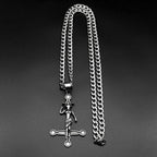 Inverted Cross Stainless Steel Pendant Necklace