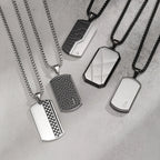 Dog Tag Pendant Necklace — Stainless Steel