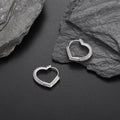 Iced Out Heart Hoop Earrings Stainless Steel CZ