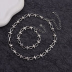 Rivet Twisted Chain Necklace & Bracelet — Irregular Knot