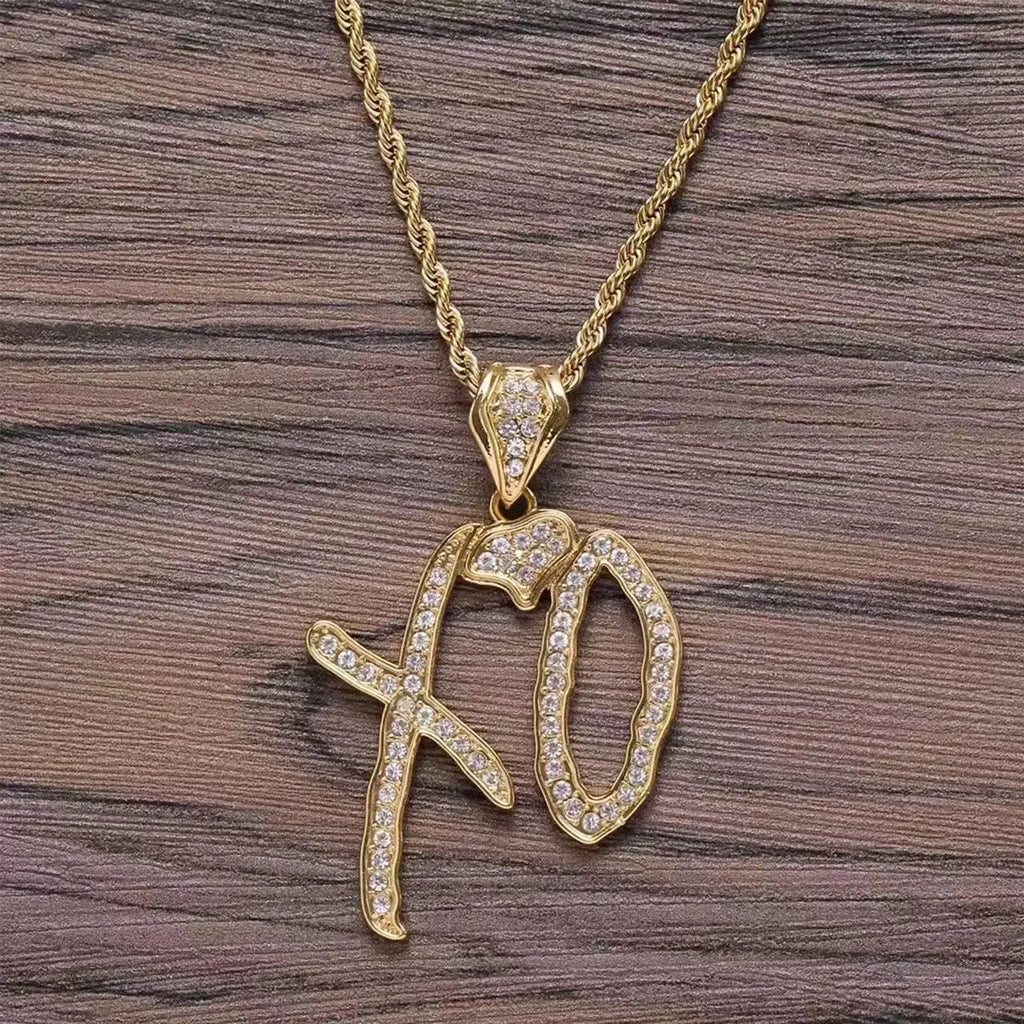 Hip Hop Iec Out Put Crystal Zirconia Dollar Sign Pendant Necklace Fashion Punk Cool Rock Rap Party Jewelry Accessories
