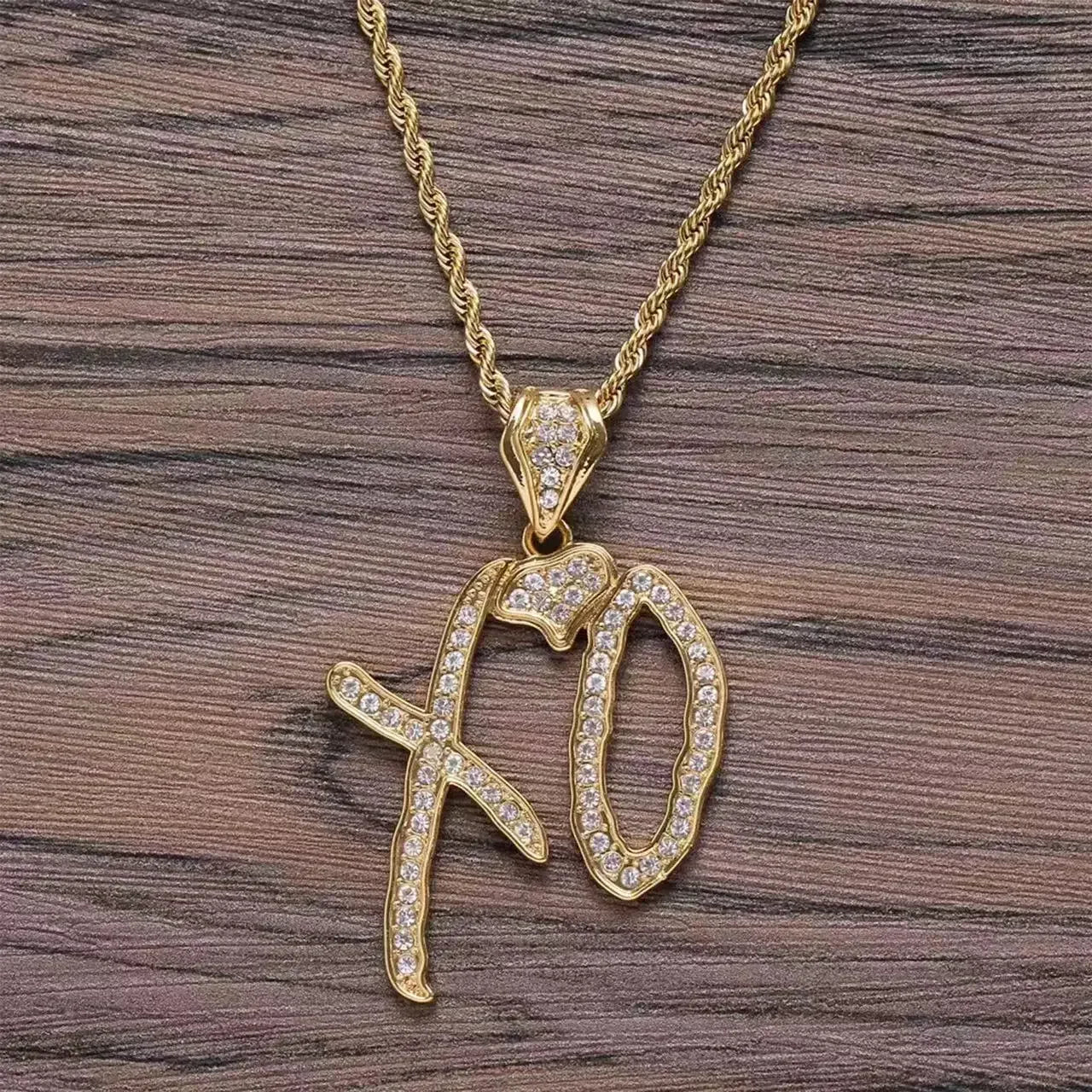Hip Hop Iec Out Put Crystal Zirconia Dollar Sign Pendant Necklace Fashion Punk Cool Rock Rap Party Jewelry Accessories