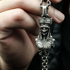 Simple Fashion Trend Ancient Greek Cleopatra Demon Queen Pharaoh Couple Necklace Street Party Vintage Skull Pendant