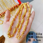 Mens and womens 18K gold necklace AU750 ball chain transfer domineering jewelry boss chain free shipping with