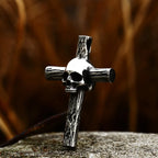 BEIER Punk Rock Fashion Cross Charm Vintage Skull head pendant Chain Fashion jewelry for man women Best Lover gift BP8-479