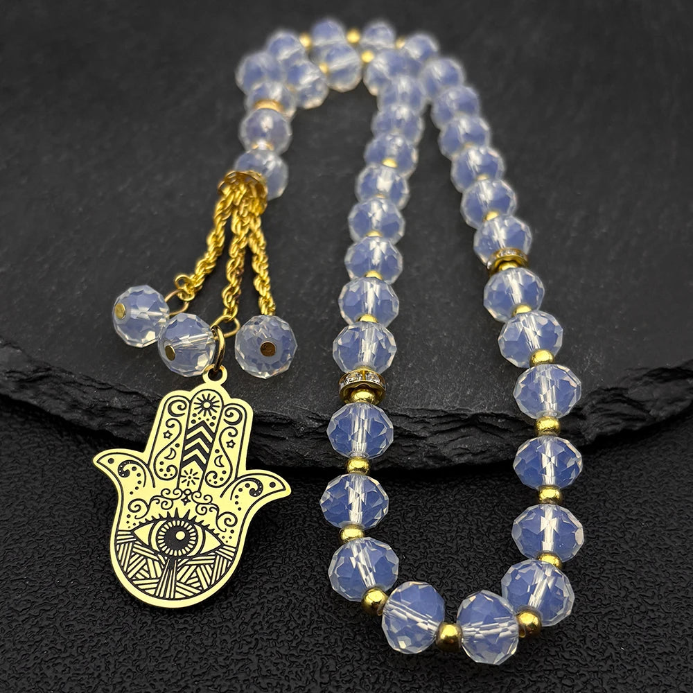 Hamsa Hand Pendant Necklace — Stainless Steel