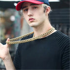 Long 316L Stainless Steel Chunky Miami Cuban Link Chain Gold Plated Hip Hop Necklace 8mm-10mm for Men Women