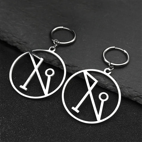 Angel Wings Occult Sigil Silver Earrings Archangel