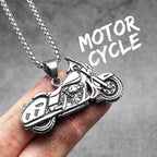 Rider Motorcycle Series Men Necklace Stainless Steel Pendant Chain New in Punk Rock For Women Fashion Jewelry Gifts