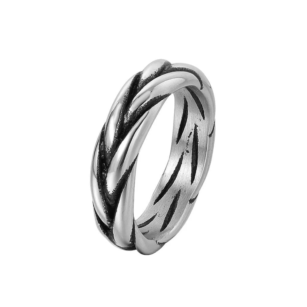 Fashion Punk Stainless Steel Fire Dragon Rings For Men Women Hip Hop Biker Vintage Vikings Animal Ring Amulet Jewelry
