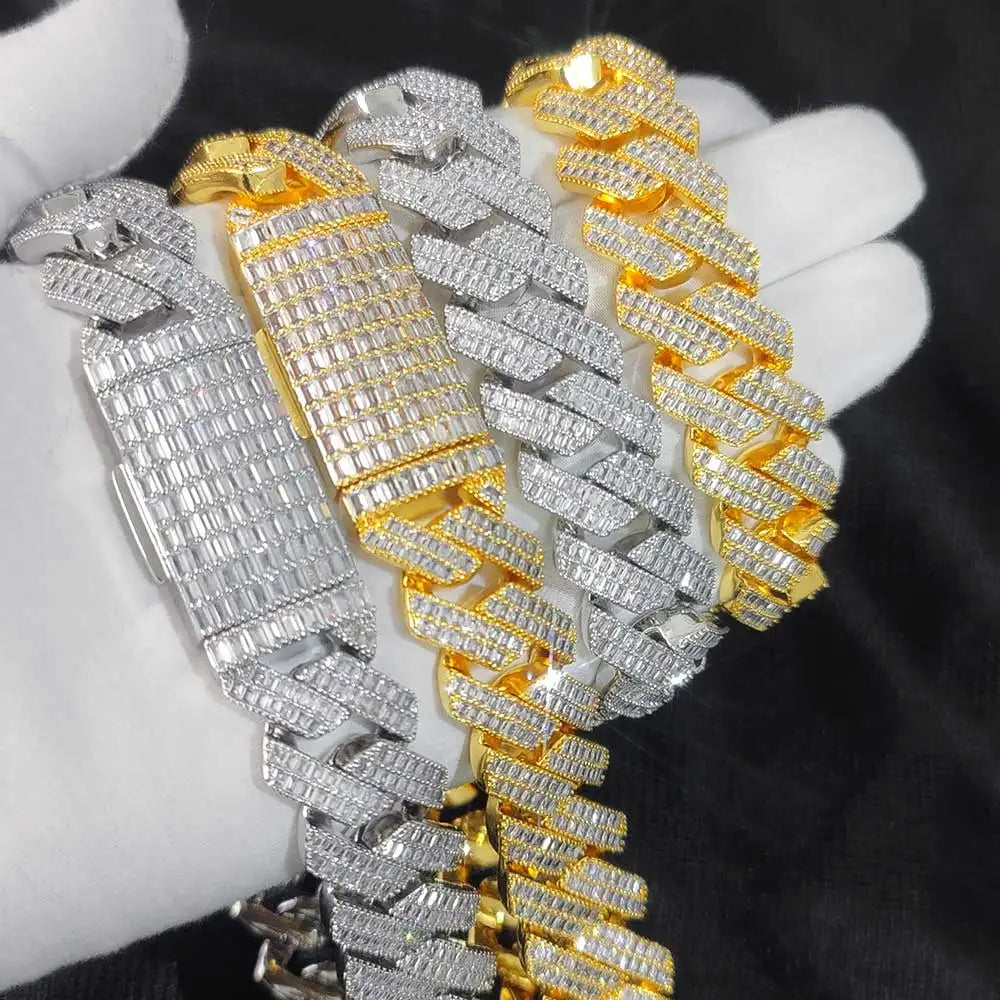 Iced Out Cuban Chain Necklace Stainless Steel 20MM