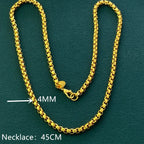 Round Box Chain Necklace 4mm — Gold-Tone, 18-24 Inches
