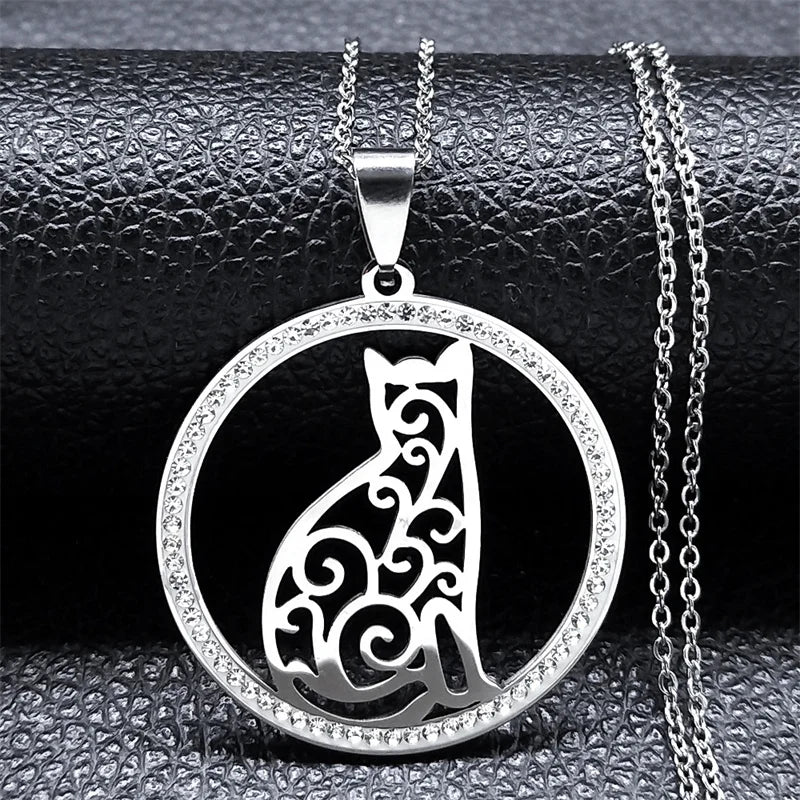 Iced Out Tree of Life Silver Necklace — Stainless Steel