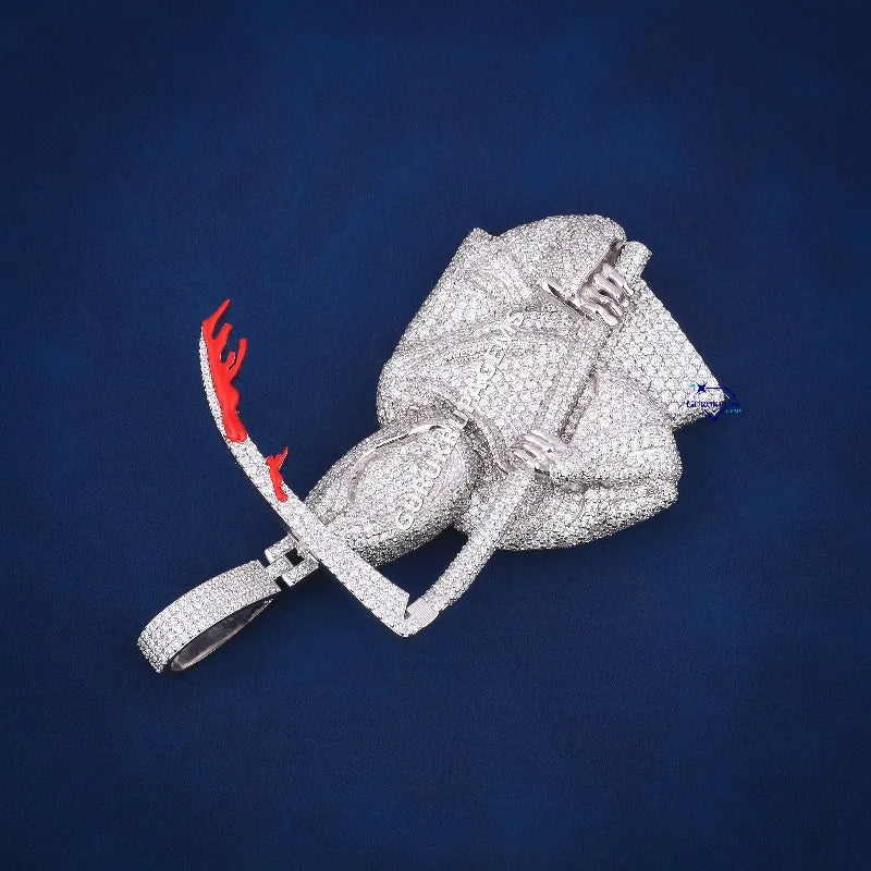 LYEE CYEE Custom Soul Collector Pendant. Iced-Out Grim Reaper with Blood-Red Detail. Your Fearless Statement. pendant