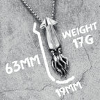 Squid Pendants Men Simple Necklaces 316L Stainless Steel Deep Sea Squid Chains Punk Rock Punk for Friend Male Jewelry