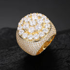 TUHE Unisex Silver Cross Ring Moissanite Stone Iced Out Couple Rings for Women Men Hip Hop Gifts