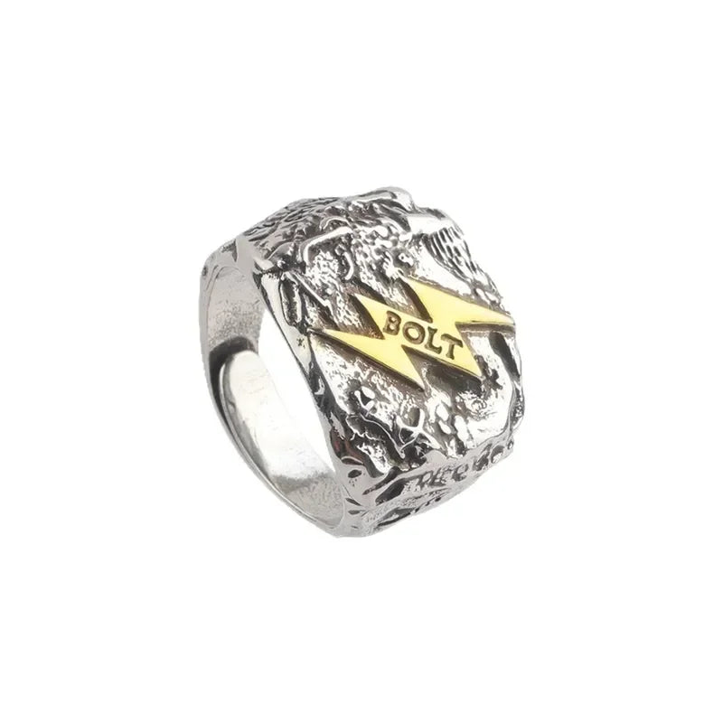 The Wrath of Zeus Lightning Ring Men Frigid Wind Imitation Thai Silver Index Finger Ring Fashion Versatile Creative