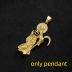 Scythe Death Skull Pendant — Stainless Steel