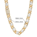 Iced Out Heart Cuban Chain Necklace Stainless Steel