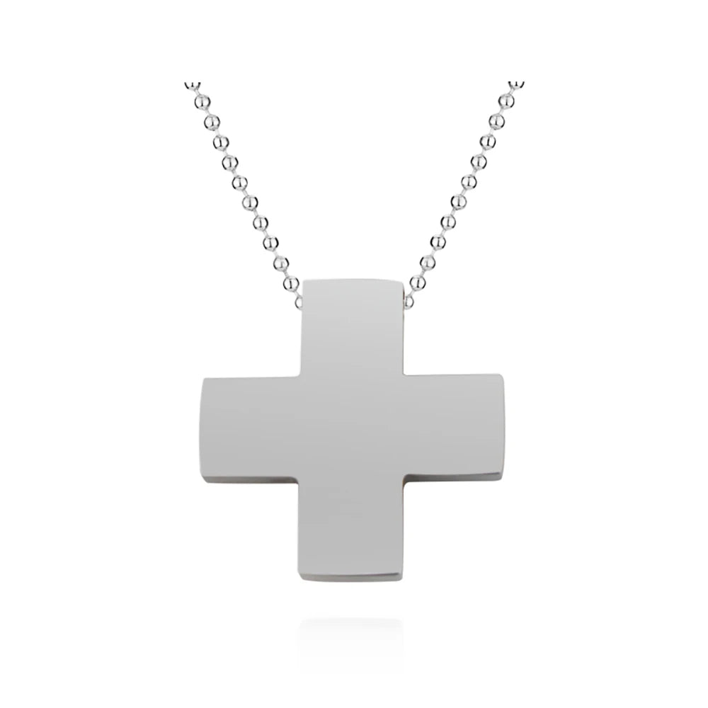 Anime Stainless Steel Cross Chain Pendant Necklace for Women Cosplay Jewelry Charms Amulet Necklaces Gifts New