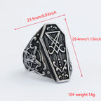 Gothic Lucifer Satan Signet Ring — Vintage Amulet
