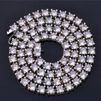 Tennis Chain Necklace Stainless Steel 6MM 3-Sided