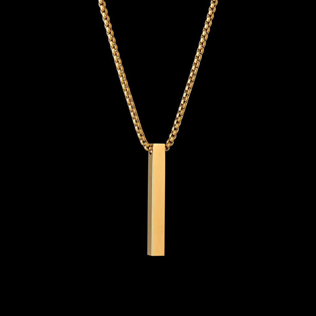 High Quality Stainless Steel Square Pendant Necklace for Men Women Blank Bar Couple Necklace Birthday Christmas Jewelry Gift