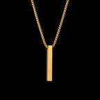 High Quality Stainless Steel Square Pendant Necklace for Men Women Blank Bar Couple Necklace Birthday Christmas Jewelry Gift