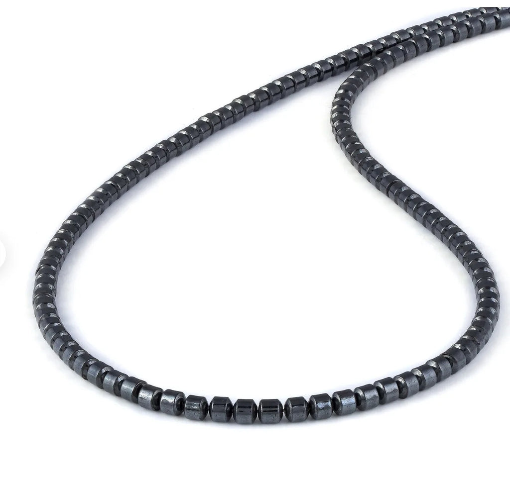 Heishi Turquoise Men Necklace with Hematite Men Necklace Stone Necklace Onyx Mens Necklace