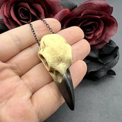 Gothic 3D Raven Skull Halloween Necklace — Two-Tone