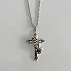 Prayer Hand Cross Stainless Steel Pendant Necklace