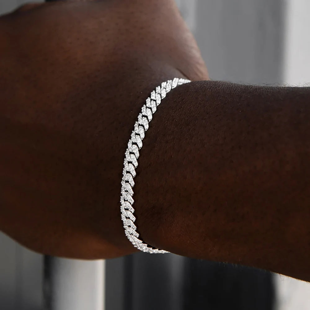 Gold Cuban Bracelet Iced Out 6MM Real Gold