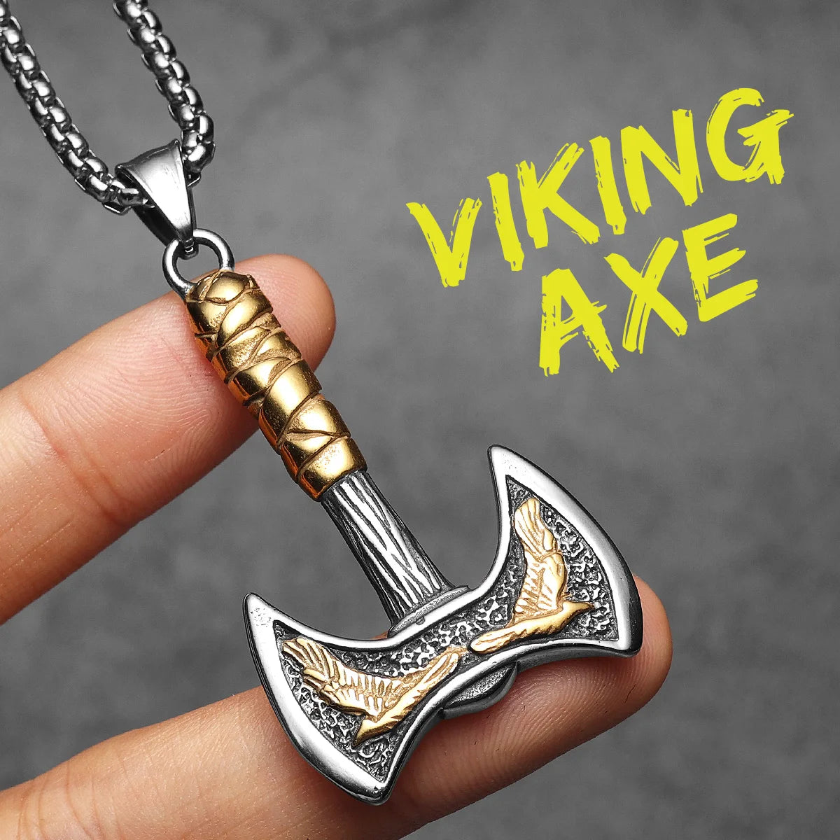 Viking Phoenix Axe Men Necklaces Stainless Steel Pendant Chain Women Punk Fashion Jewelry New In Accessories Gifts Wholesale