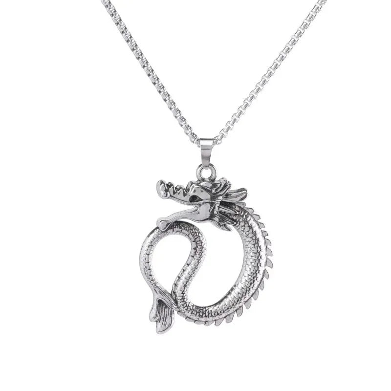 Dragon Zodiac Steel Pendant Chinese Style Retro