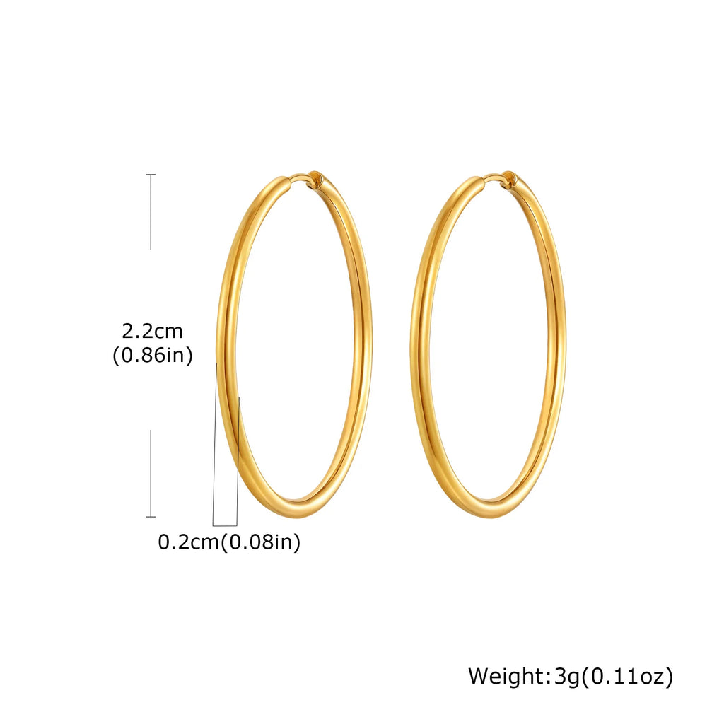 Minimal Hoop Earring — Stainless Steel