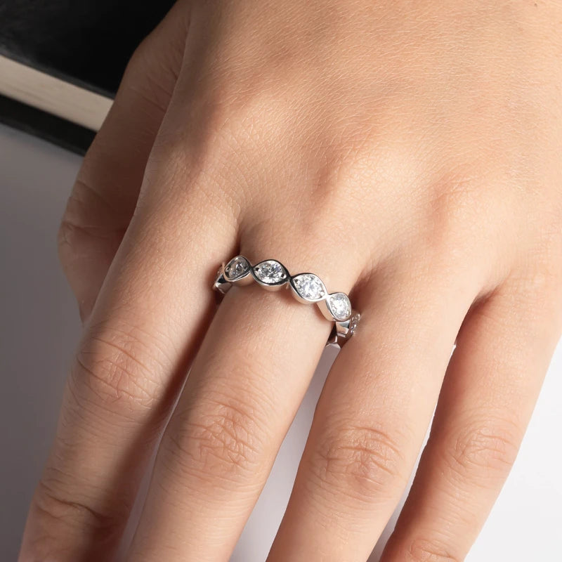 Iced Out Eternity Band Ring — 925 Silver