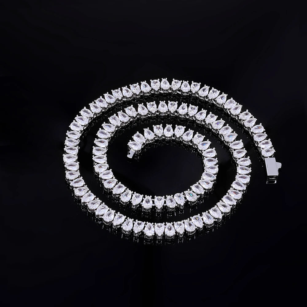 Tennis Chain Necklace Stainless Steel 6MM Water Drop