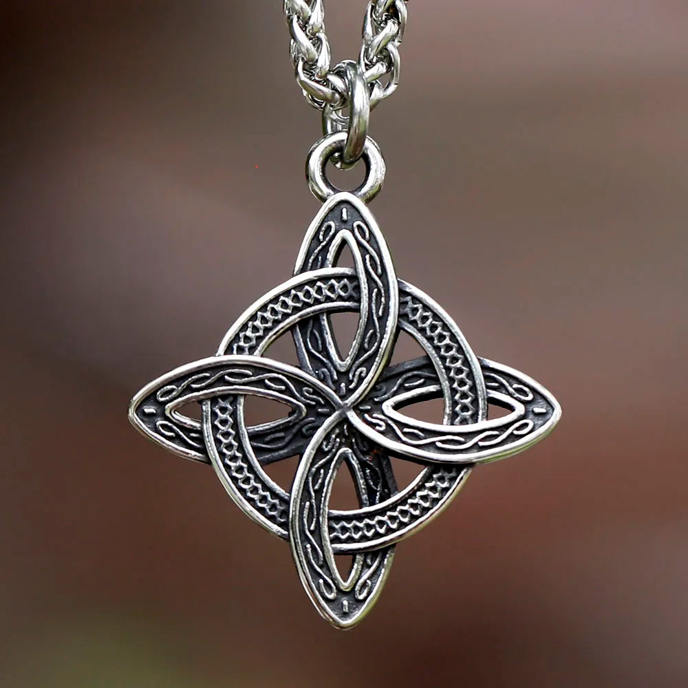 NEW Viking Witch Celtic Knot Triangle Pendant Necklace 316L Stainless Steel Men Chain Odin Gothic Amulet Jewelry Party